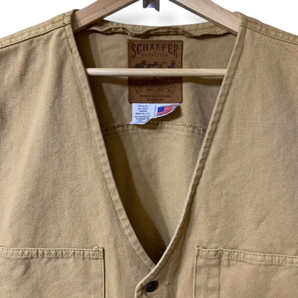 Vintage Schaefer Outfitters Brushcloth Vest Sz‎ 3XL Western Cowboy Workwear Y2K - Picture 9 of 10